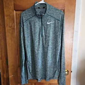 Nike Men's Heathered Green Quarter-Zip Jacket